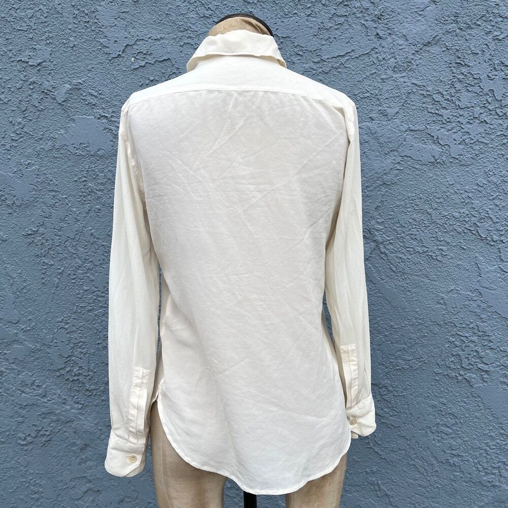 SAINT LAURENT Unifrom Silk Shirt Women's XS/Small France 36 YSL - Picture 3 of 12